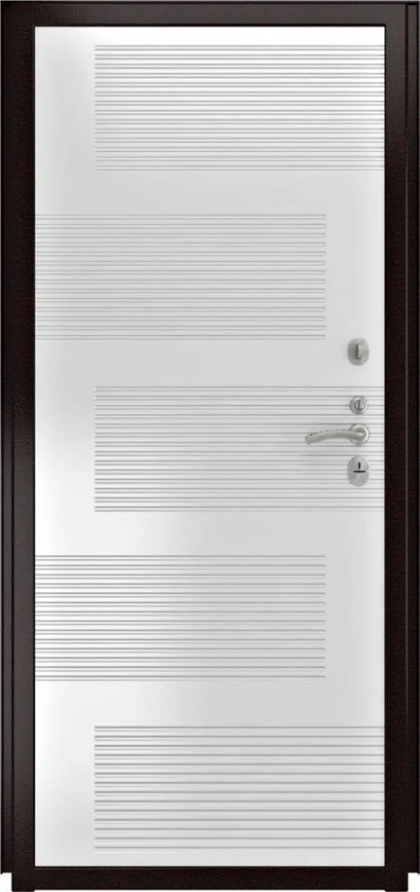 Входная дверь ДвериПРО Модель Л-46 ФЛ-185 (10мм, ПВХ Ясень белый) DPRO227814 внутренняя сторона